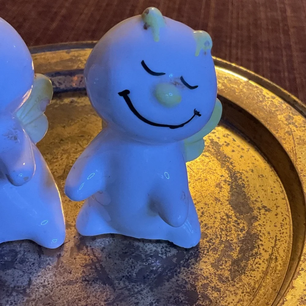 Cute Ceramic Angel Figurines salt and pepper shakers.